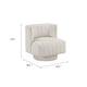 Joya Swivel Accent Chair | Barrel Wingback | Channeled Beige Polyester