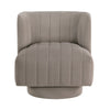 Joya Swivel Accent Chair | Barrel Wingback | Channeled Taupe Gray Polyester