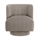 Joya Swivel Accent Chair | Barrel Wingback | Channeled Taupe Gray Polyester