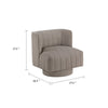 Joya Swivel Accent Chair | Barrel Wingback | Channeled Taupe Gray Polyester