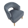 Dora Accent Chair | Open Barrel Back | Dark Gray Velvet | Light Brown Legs