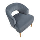 Dora Accent Chair | Open Barrel Back | Dark Gray Velvet | Light Brown Legs