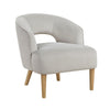 Dora Accent Chair | Open Barrel Back | Gray Velvet | Light Brown Legs