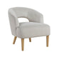Dora Accent Chair | Open Barrel Back | Gray Velvet | Light Brown Legs
