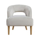 Dora Accent Chair | Open Barrel Back | Gray Velvet | Light Brown Legs