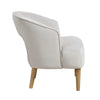 Dora Accent Chair | Open Barrel Back | Gray Velvet | Light Brown Legs