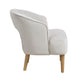 Dora Accent Chair | Open Barrel Back | Gray Velvet | Light Brown Legs