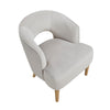 Dora Accent Chair | Open Barrel Back | Gray Velvet | Light Brown Legs