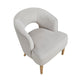 Dora Accent Chair | Open Barrel Back | Gray Velvet | Light Brown Legs