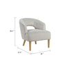 Dora Accent Chair | Open Barrel Back | Gray Velvet | Light Brown Legs