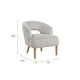 Dora Accent Chair | Open Barrel Back | Gray Velvet | Light Brown Legs