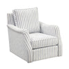 Boni Swivel Accent Chair | Foam Fill | Off White Polyester | Blue Stripes