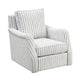 Boni Swivel Accent Chair | Foam Fill | Off White Polyester | Blue Stripes