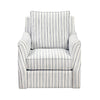 Boni Swivel Accent Chair | Foam Fill | Off White Polyester | Blue Stripes