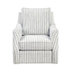 Boni Swivel Accent Chair | Foam Fill | Off White Polyester | Blue Stripes