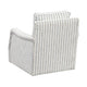 Boni Swivel Accent Chair | Foam Fill | Off White Polyester | Blue Stripes