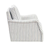 Boni Swivel Accent Chair | Foam Fill | Off White Polyester | Blue Stripes