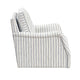 Boni Swivel Accent Chair | Foam Fill | Off White Polyester | Blue Stripes