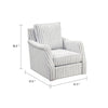 Boni Swivel Accent Chair | Foam Fill | Off White Polyester | Blue Stripes