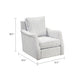 Boni Swivel Accent Chair | Foam Fill | Off White Polyester | Blue Stripes