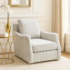 Boni Swivel Accent Chair | Foam Fill | Off White Polyester | Blue Stripes