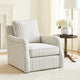 Boni Swivel Accent Chair | Foam Fill | Off White Polyester | Blue Stripes