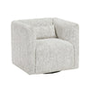 Veena Swivel Cube Chair w Lumbar Pillow | Foam Cushions | Beige Jacquard