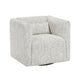 Veena Swivel Cube Chair w Lumbar Pillow | Foam Cushions | Beige Jacquard
