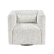 Veena Swivel Cube Chair w Lumbar Pillow | Foam Cushions | Beige Jacquard