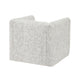 Veena Swivel Cube Chair w Lumbar Pillow | Foam Cushions | Beige Jacquard