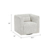 Veena Swivel Cube Chair w Lumbar Pillow | Foam Cushions | Beige Jacquard