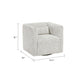 Veena Swivel Cube Chair w Lumbar Pillow | Foam Cushions | Beige Jacquard