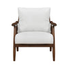 Toni Accent Chair | Foam Fill Beige Polyester | Slat Back Dark Brown Wood