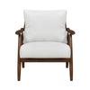 Toni Accent Chair | Foam Fill Beige Polyester | Slat Back Dark Brown Wood