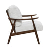 Toni Accent Chair | Foam Fill Beige Polyester | Slat Back Dark Brown Wood