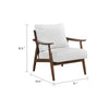 Toni Accent Chair | Foam Fill Beige Polyester | Slat Back Dark Brown Wood