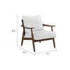 Toni Accent Chair | Foam Fill Beige Polyester | Slat Back Dark Brown Wood