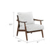 Toni Accent Chair | Foam Fill Beige Polyester | Slat Back Dark Brown Wood