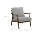 Toni Accent Chair | Foam Fill Gray Polyester | Slat Back Dark Brown Wood