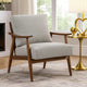Toni Accent Chair | Foam Fill Gray Polyester | Slat Back Dark Brown Wood