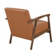 Eva Accent Chair | Foam Fill Cushions | Brown Faux Leather & Wood Frame