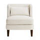 Feya Accent Chair w Lumbar Pillow | Channeled Beige Corduroy | Brown Legs