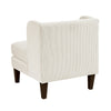 Feya Accent Chair w Lumbar Pillow | Channeled Beige Corduroy | Brown Legs