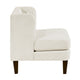 Feya Accent Chair w Lumbar Pillow | Channeled Beige Corduroy | Brown Legs