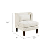 Feya Accent Chair w Lumbar Pillow | Channeled Beige Corduroy | Brown Legs