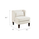 Feya Accent Chair w Lumbar Pillow | Channeled Beige Corduroy | Brown Legs