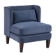 Feya Accent Chair w Lumbar Pillow | Channeled Blue Corduroy | Brown Legs