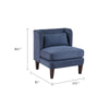 Feya Accent Chair w Lumbar Pillow | Channeled Blue Corduroy | Brown Legs