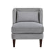Feya Accent Chair w Pillow | Channeled Dark Gray Corduroy | Brown Legs