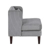 Feya Accent Chair w Pillow | Channeled Dark Gray Corduroy | Brown Legs